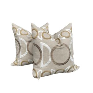 Natural Geometric Circle Cushion