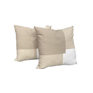 Pair Outdoor Natural Geometric Patchwork Cushion