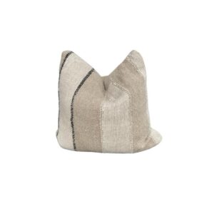 Natural Gray Textured Striped Cushion