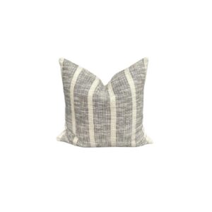 Dark Gray Cream Striped Cushion