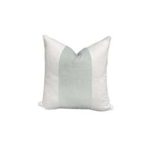 Blue Color Block Panel Velvet Cushion