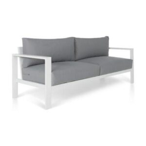 Caribbean Outdoor 3 Seat Sofa Setting White & Grey
