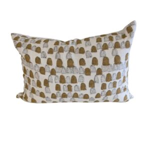 Lumbar Cushion Bronze and white Black Pattern