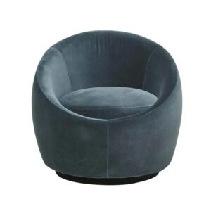 Kennedy Globe Occasional Arm Chair Blue Charcoal Velvet