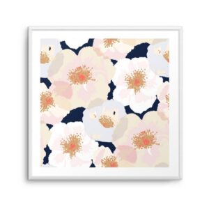 Big Poppies Blush Artwork White Frame