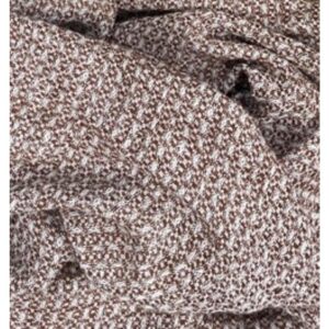 Nutmeg and white throw