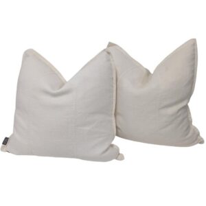 Pair Cushion White Luca Linen