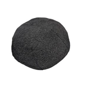 Cushion black boucle puff