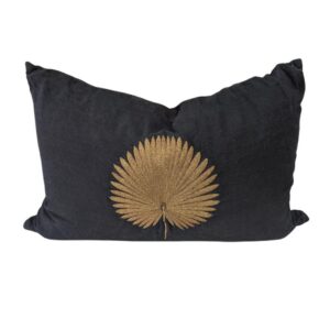lumbar Cushion Black with gold palma