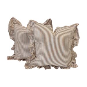 Ruffle Square Cushion Pair Caramel
