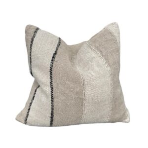 Natural woven striped cushion