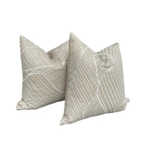 Natural Leaves Embroidered Cushion