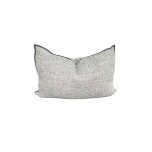 Gray Wool Blend Textured Lumbar Cushion