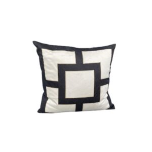 Black Geometric Patchwork Cushion