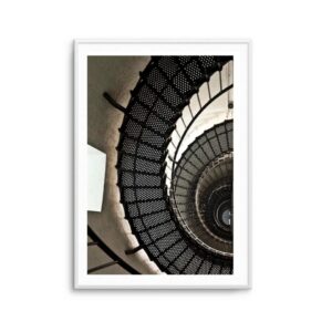 Fibonacci - Stairwell Artwork White Frame