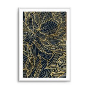 Efflorescence - Navy Artwork White Frame