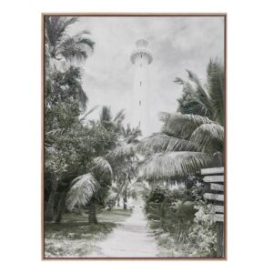The Lighthouse Oak Box Frame Canvas Artwork