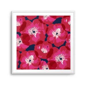 Big Poppies Artwork White Frame