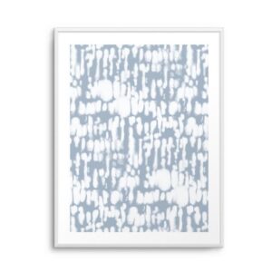 Inky Slate Blue Artwork White Frame