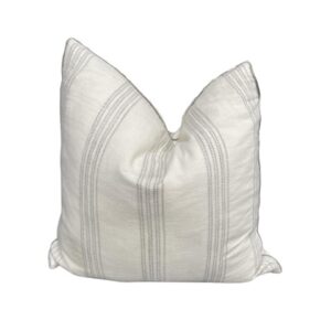 Natural Gray Striped Vertical Cushion