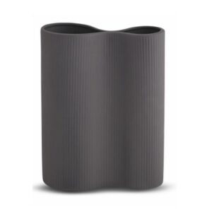 Ribbed Infinity Vase Charcoal