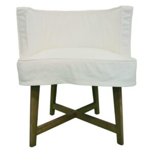 Elm Dining Chair - White Textured Cotton