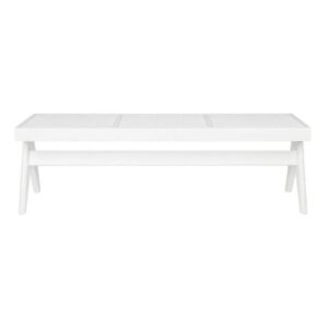 Cuban Rattan Bench White