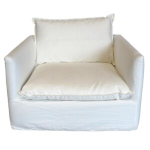 Havana Love Seat Lounge White Linen