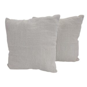 Pair Cushion White Boucle Squares
