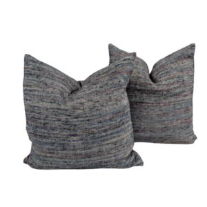 Pair Euro Cushion Multi Coloured Tweed