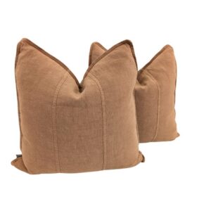 Pair Cushion Terrecotta Luca Linen
