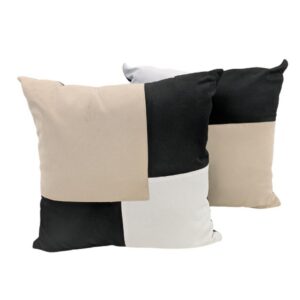 Pair Outdoor Cushion Black/White/Natural