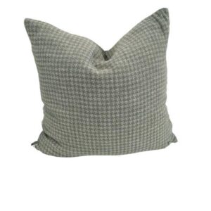 Patterned Linen Cushion Green/Grey