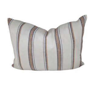 Cushion Cobolt Ivory & Tobacco Stripe