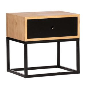 Mykonos Bedside Table Natural/Black