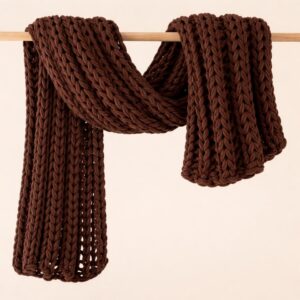 Newport Chunky Knit Throw Chocolate