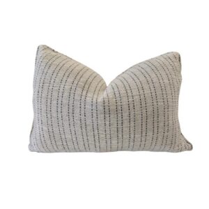 Lumbar Cushion Natural w navy stripe pattern