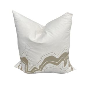 White Gold Patterned Cushion