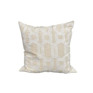 Beige Interlocked Geometric Cushion