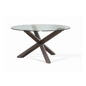 Acacia Round Glass Dining Table