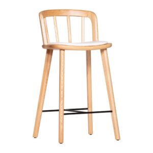 Dakota Low Barstool Natural/White
