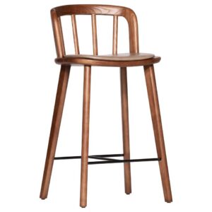 Dakota Low Barstool Walnut/Beige