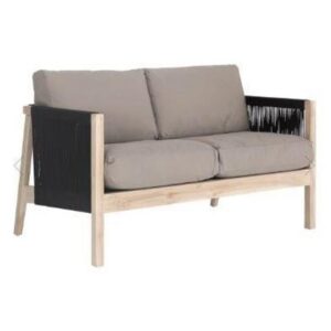 Mali 2 Seat Outdoor Sofa Black & Natural