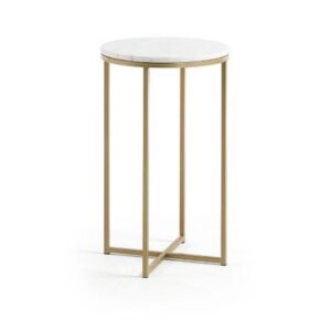 Dallas Side Table White/Gold