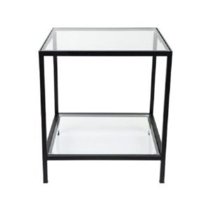 Cocktail Glass Square Side Table Black