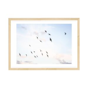 Flock Of Birds Artwork (Oak Frame)