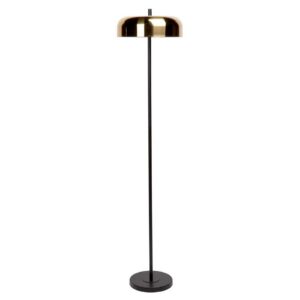 Sachs Floor Lamp Black w Brushed Brass Shade