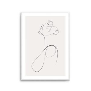 Line Figure V Artwork Black Frame