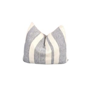 White Denim Striped Cushion