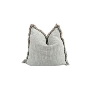Green Waffle Fringed Cushion